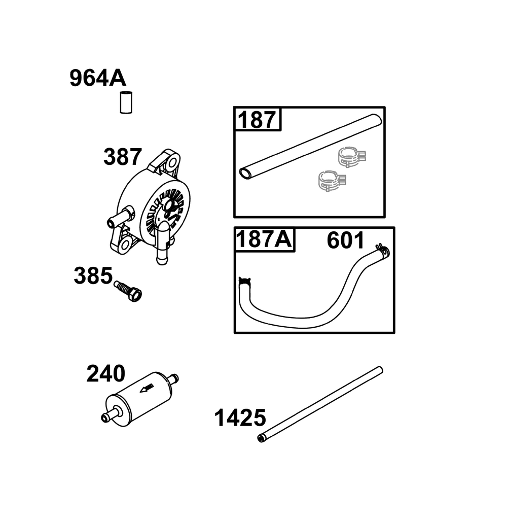 Fuel Supply Group Diagram and Parts List for 49R977-0016-G1  Briggs and Stratton Engine